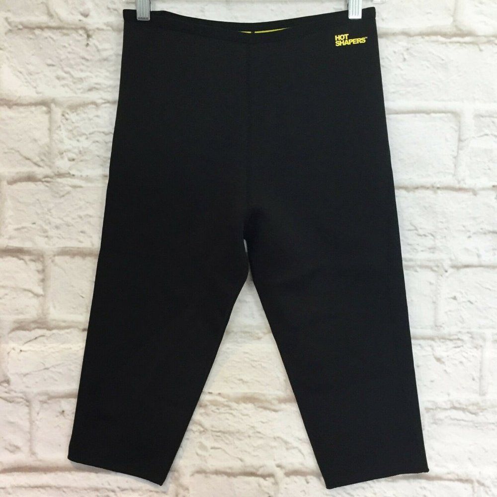 HOT SHAPERS Black Neotex Hi Rise Capri Pants size Medium